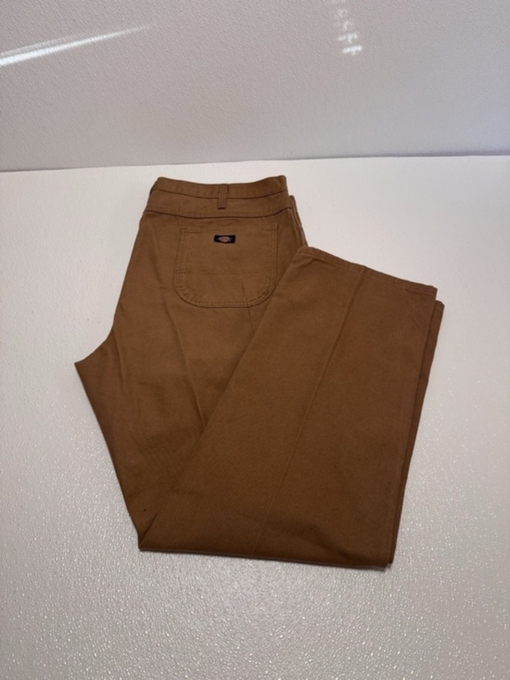 Dickies Size 42x32 Solid Dark Tan Straight Leg Carpenter Khaki Pants - EUC